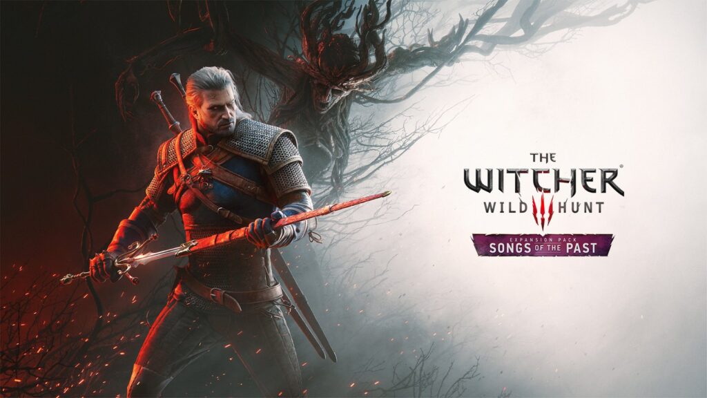 The Witcher 3 Expansion Led Gamescom 2026 in New Steam Wishlists Official Songs of the Past key art showing Geralt wielding a chain weapon against a dark supernatural backdrop