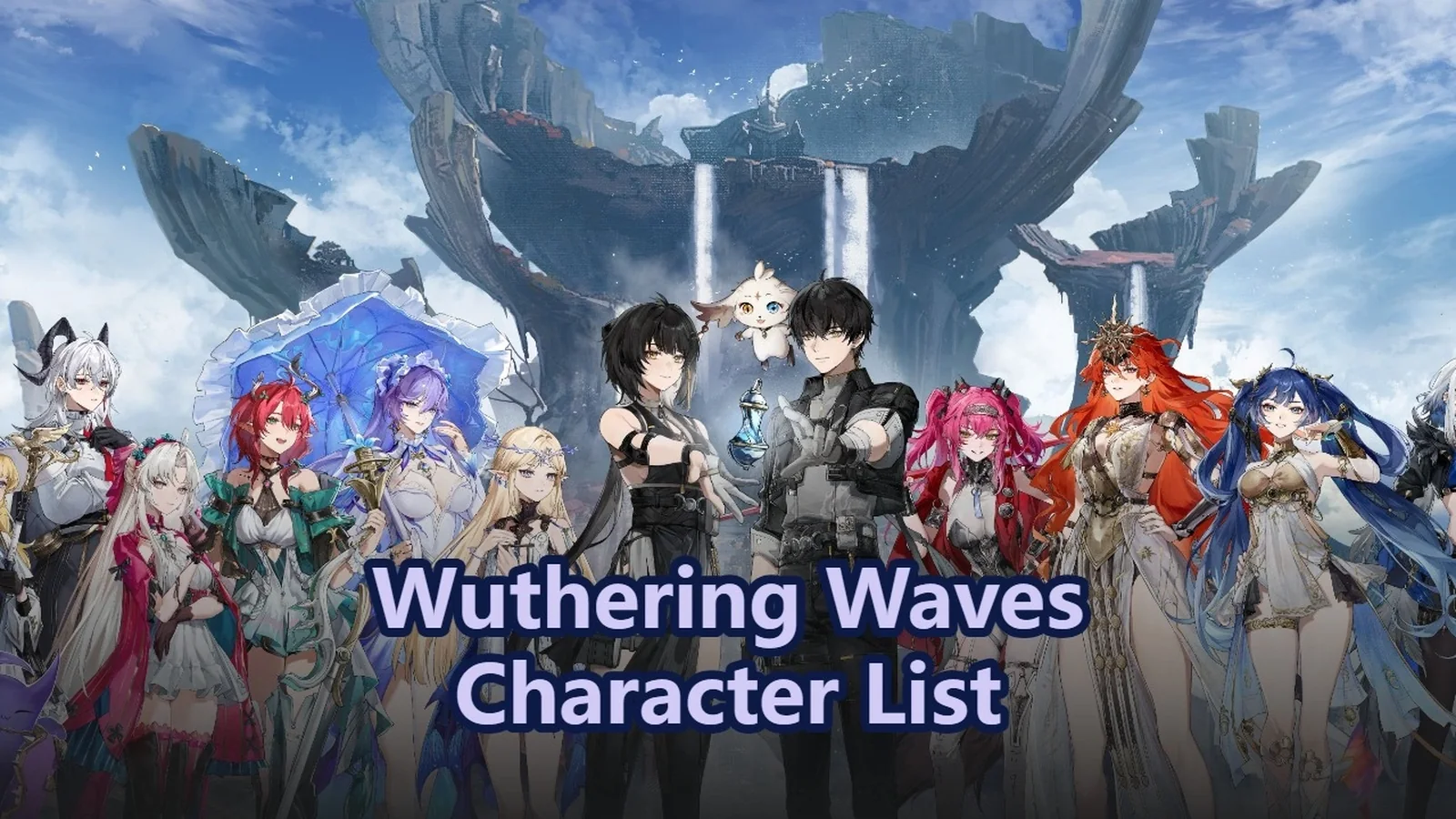 Hsin character poster with Wuthering Waves branding and Mengzhou-themed background