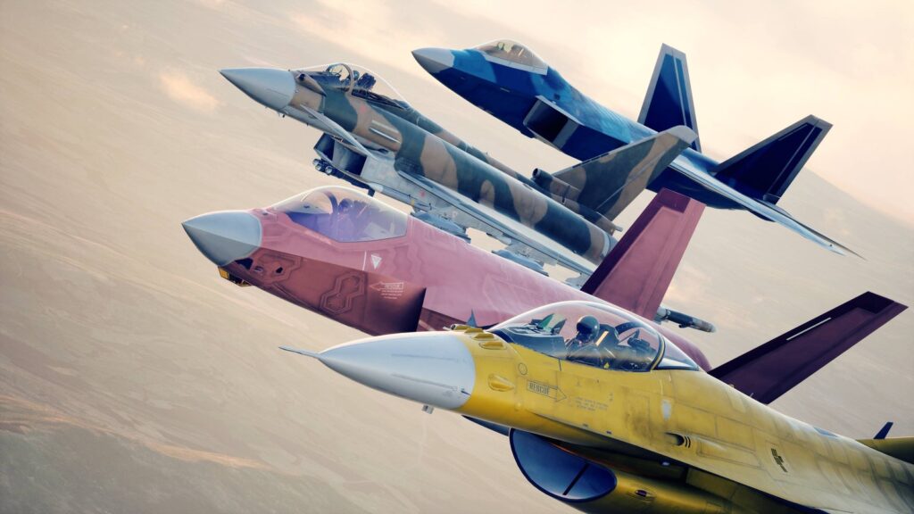 Ace Combat 8 Hits 52,694 Concurrent Players on Steam Official Ace Combat 8 image showing four fighter jets flying in close formation over a desert landscape