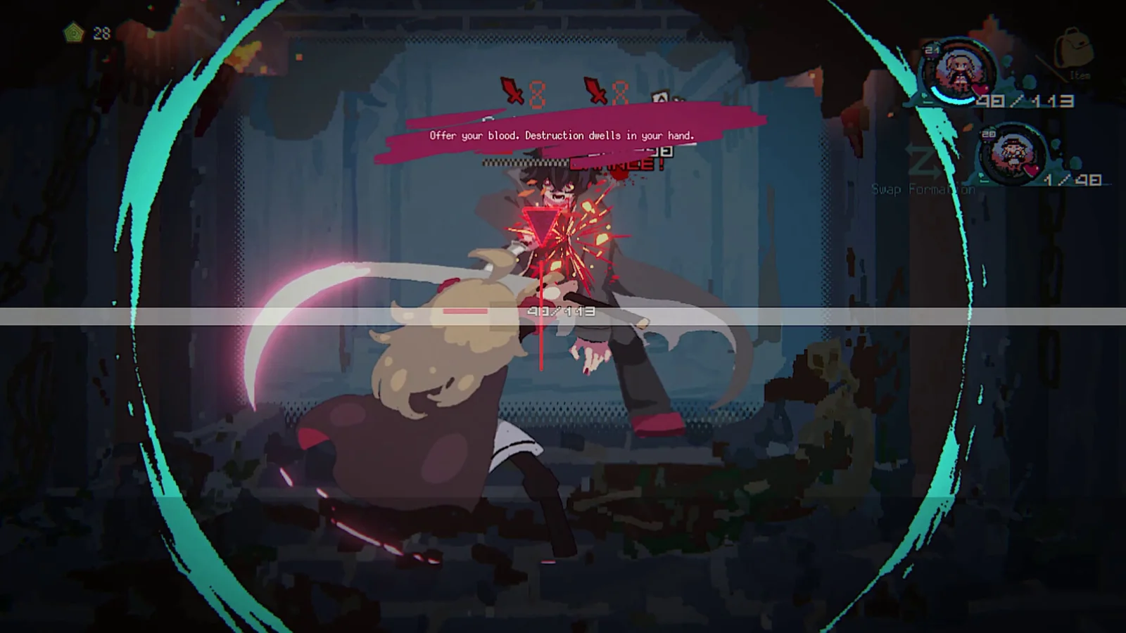 Official Annihilated Steam screenshot showing the game’s hand-drawn characters and dark dungeon presentation