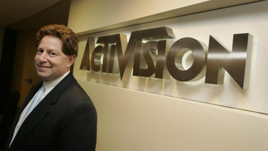 Bobby Kotick Joins Skydance Board After Paramount-WBD Merger Bobby Kotick standing beside a large Activision logo