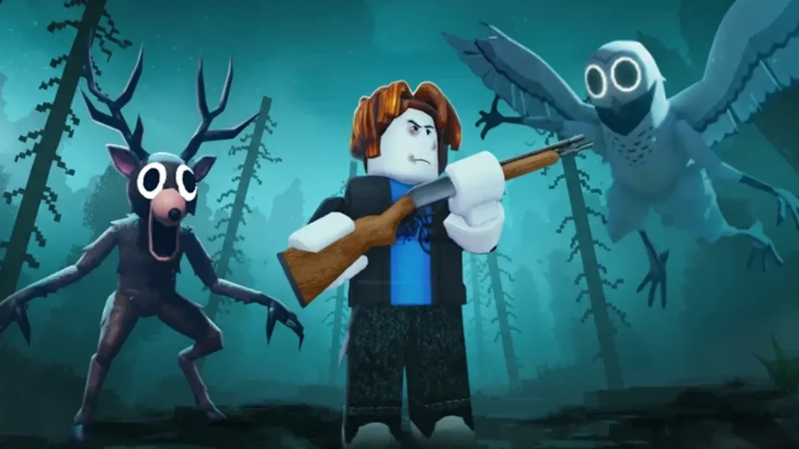 The Deer from 99 Nights in the Forest shown in Fortnite-style promotional artwork