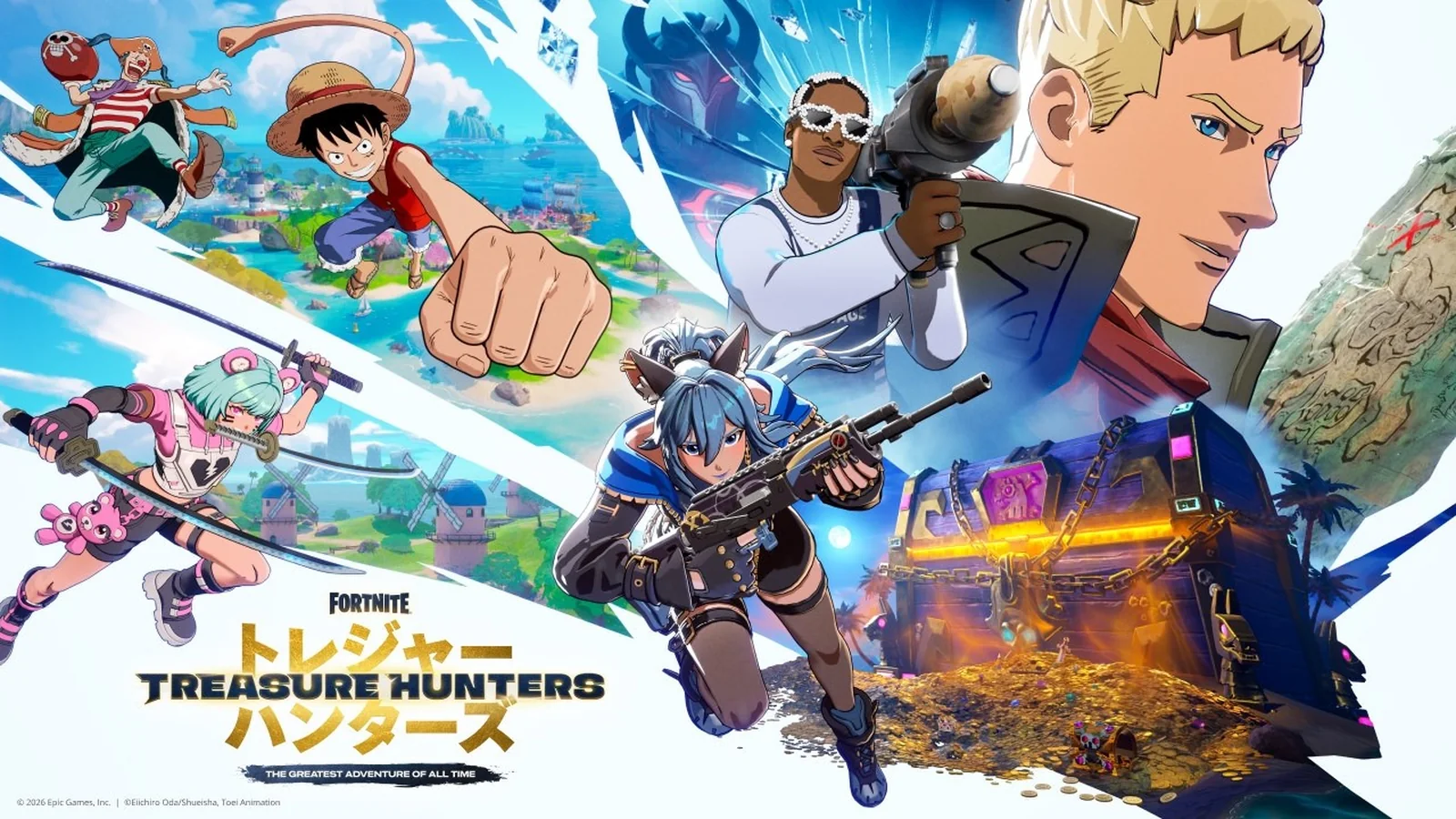 Official Treasure Hunters live-action trailer featuring the Straw Hat Pirates, Luffy's stretching attack and characters