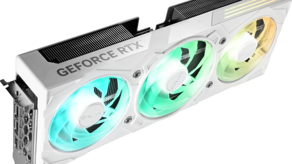 GALAX Denies Factory Closure, Confirms RTX GPU Production Continues White GALAX GeForce RTX 5070 Ti EX Gamer graphics card with illuminated cooling fans and GeForce RTX branding