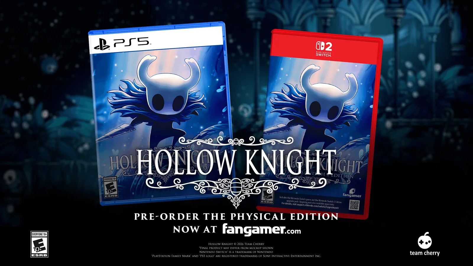 Official Hollow Knight screenshot showing The Knight dashing through the purple Crystal Peak mines