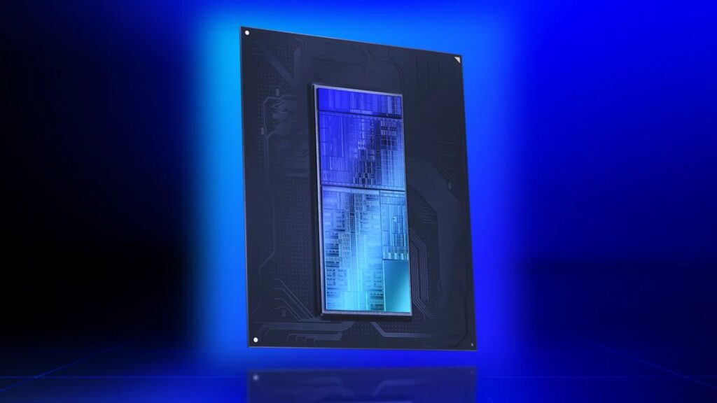 Intel Nova Lake-HX May Use Core Ultra 4000 Naming Blue-lit Intel Core Ultra 200HX Plus processor package render