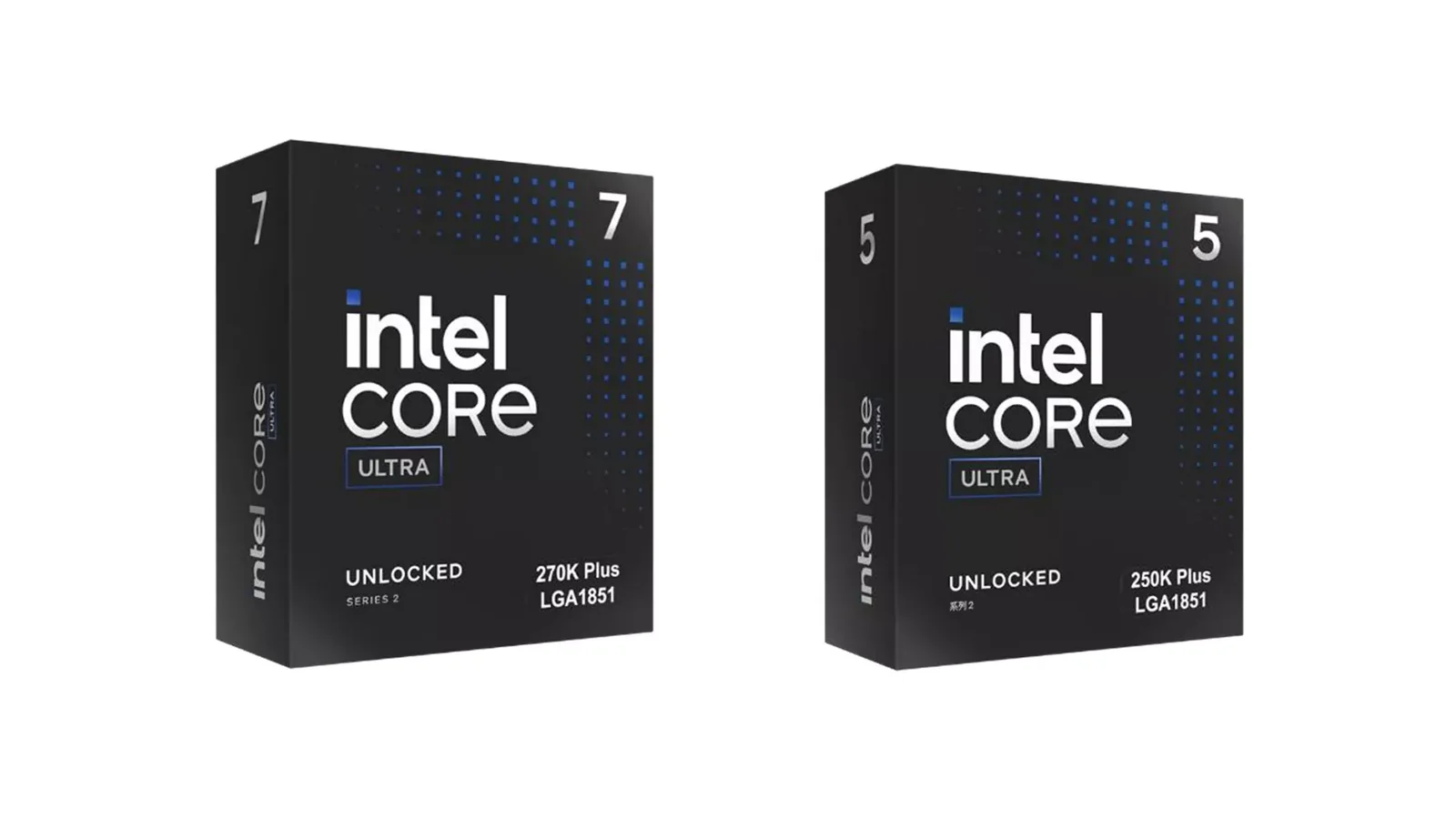 Official Intel Core Ultra 200S Plus launch image for the Core Ultra 7 270K Plus and Core Ultra 5 250K Plus desktop
