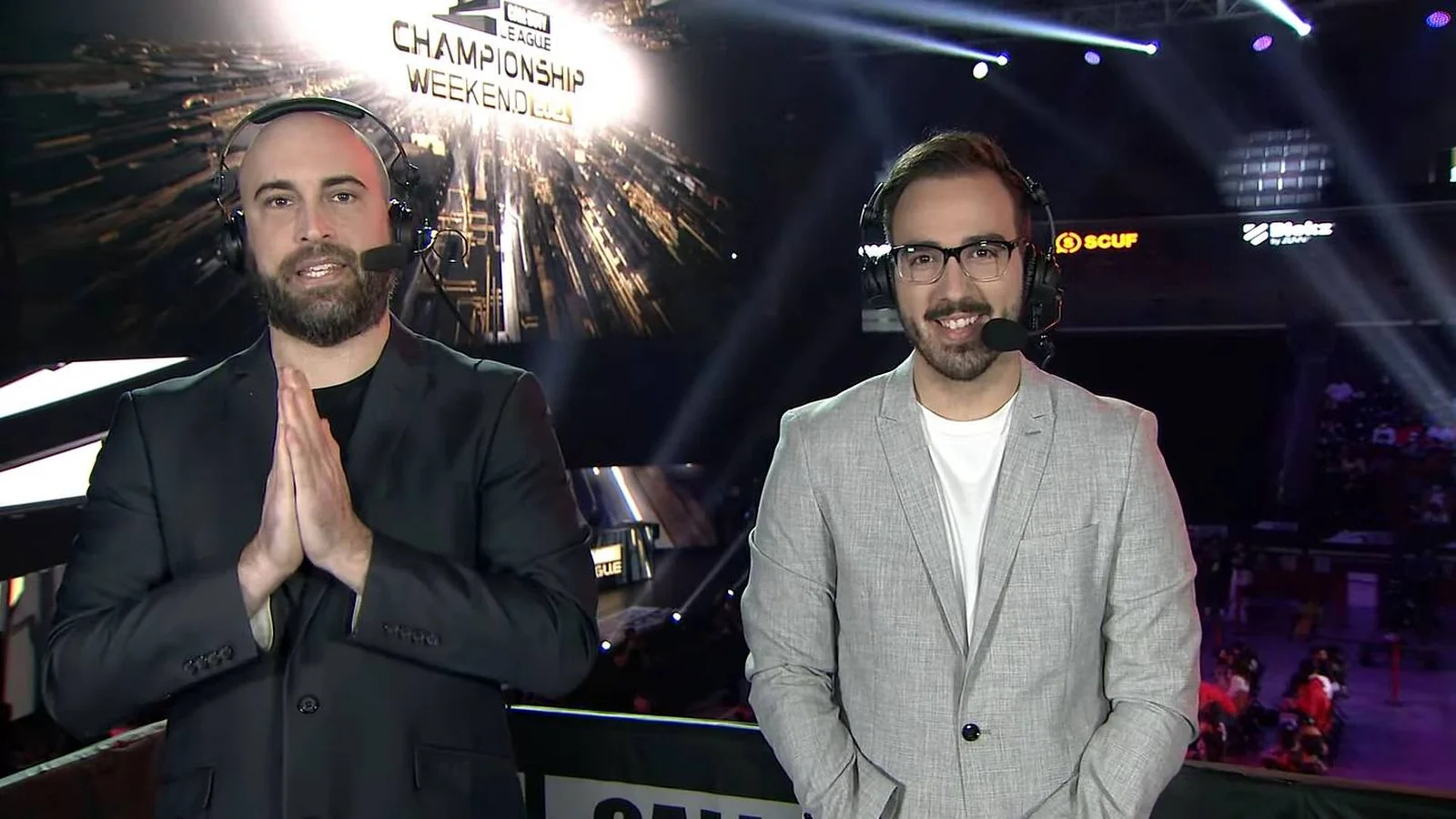 Maven seated at the Call of Duty League Championship Weekend broadcast desk