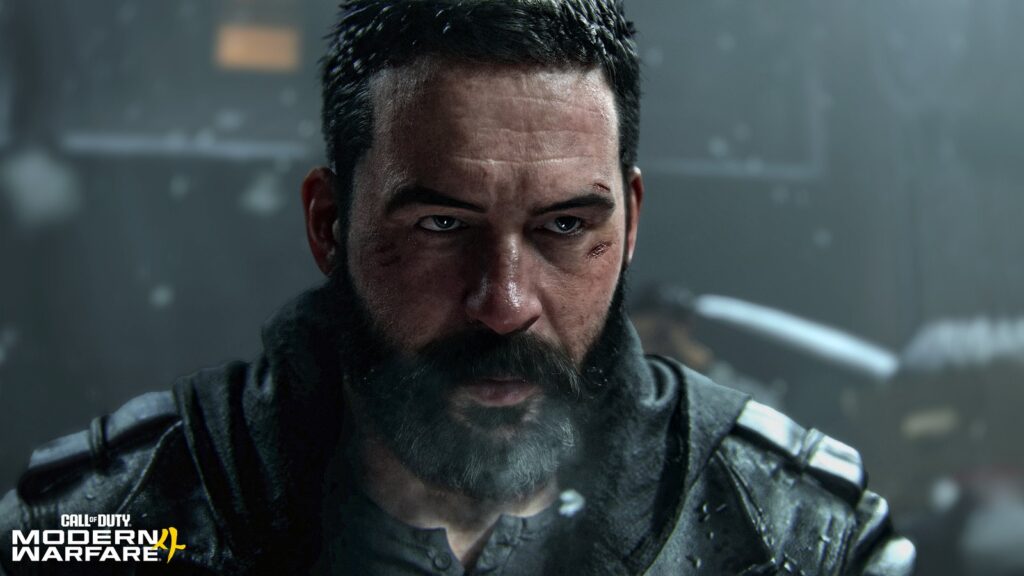 Modern Warfare 4 Itaewon Footage Sparks Removal Demands Modern Warfare 4 soldier carrying a rifle in an urban combat zone, with flames and sparks visible behind him