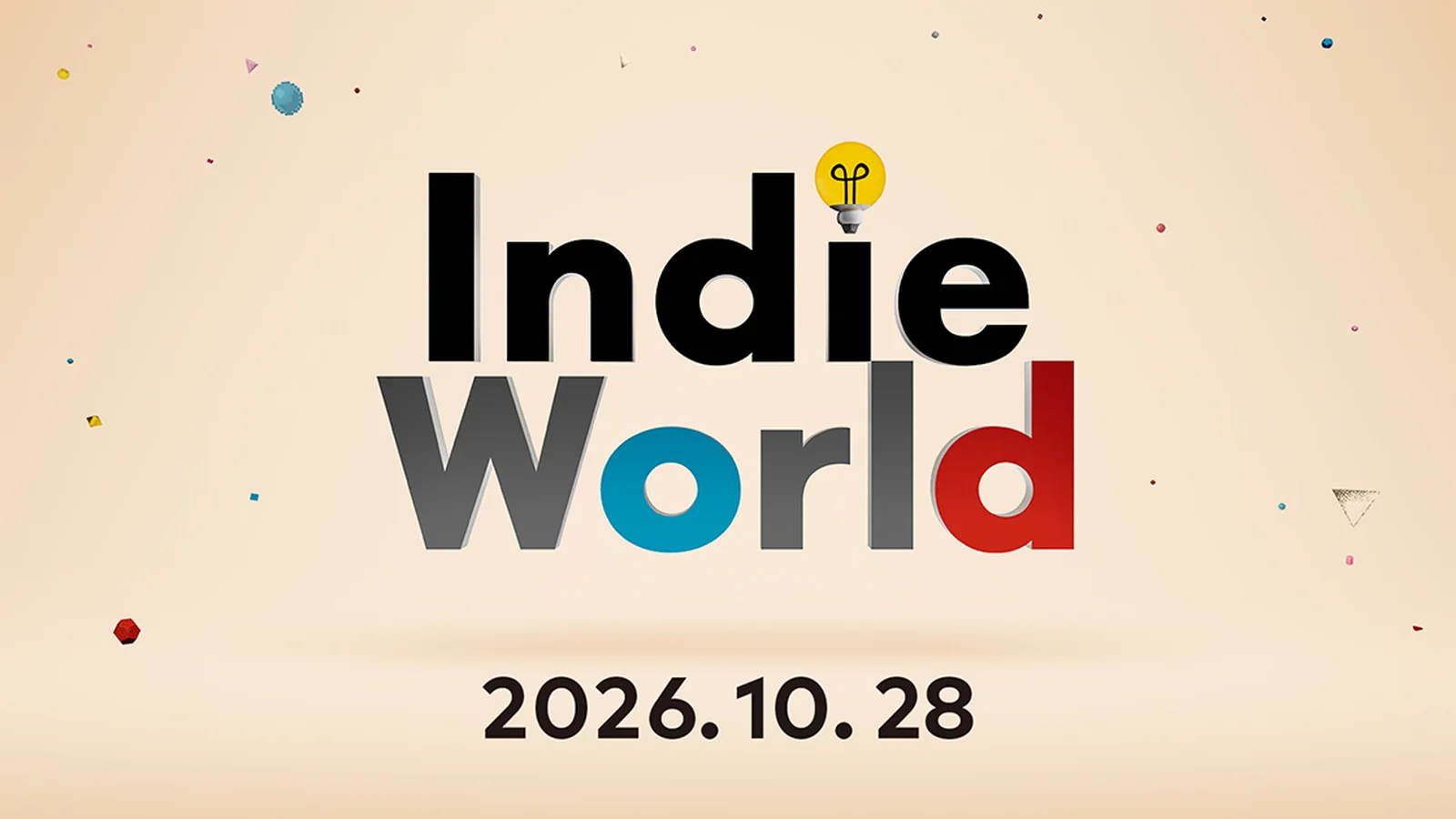 Official Nintendo Indie World Showcase promotional artwork for October 28, 2026