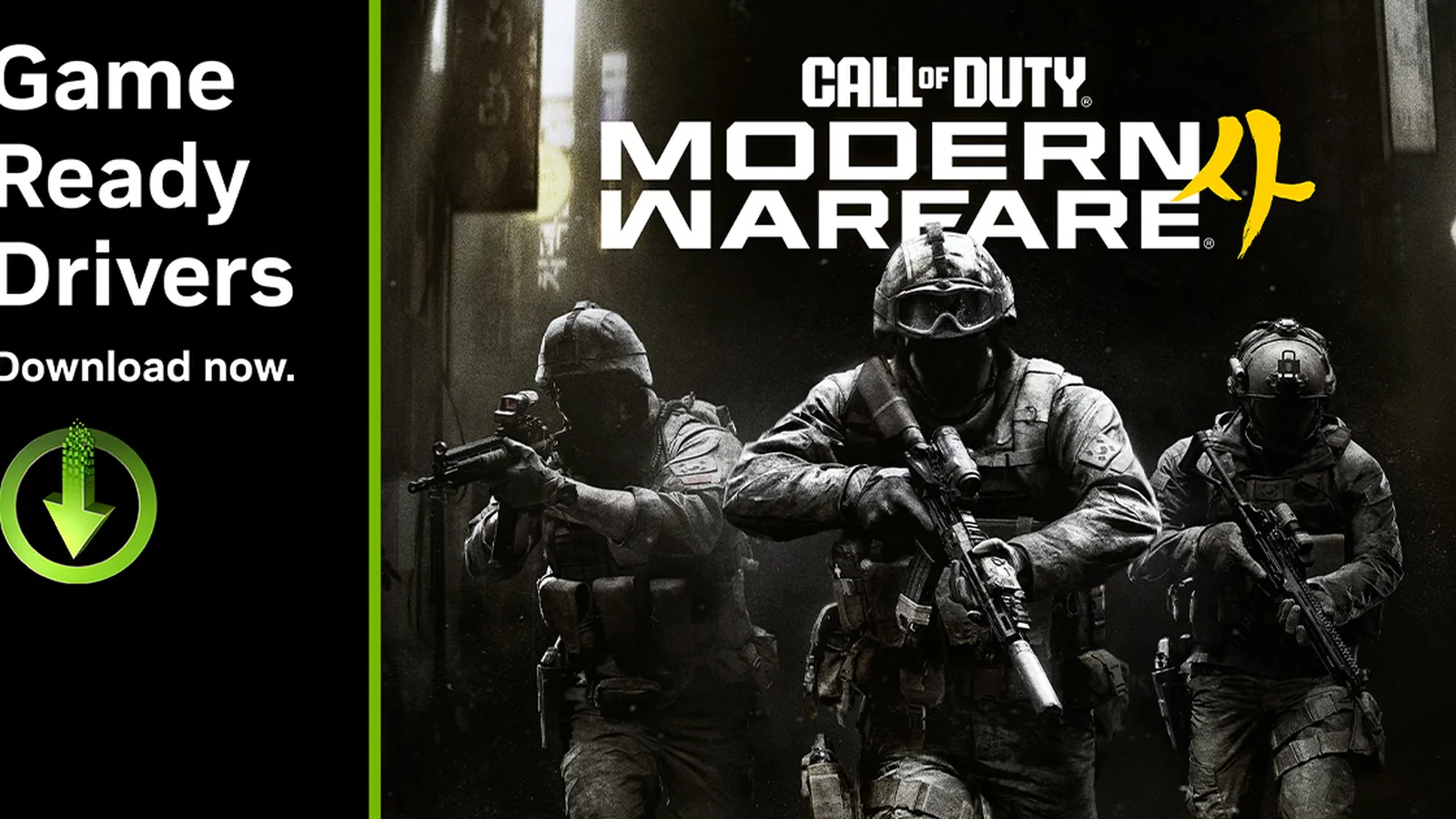 Official NVIDIA-hosted video thumbnail for Call of Duty: Modern Warfare 4 showing campaign footage associated with the