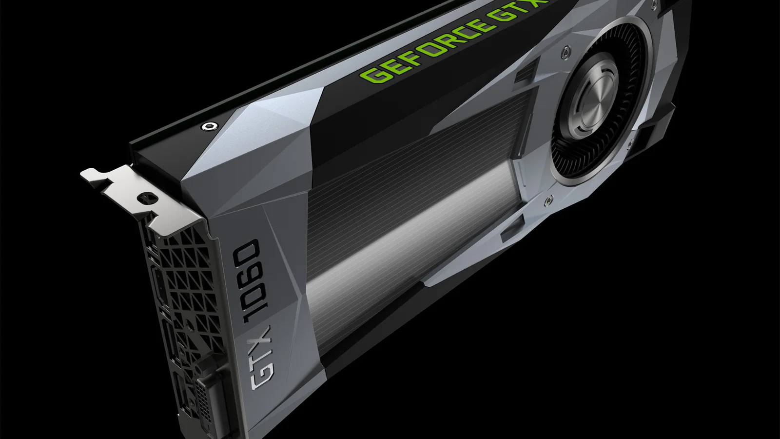 Official NVIDIA high-resolution render of the GeForce GTX 1060 Founders Edition on a black background