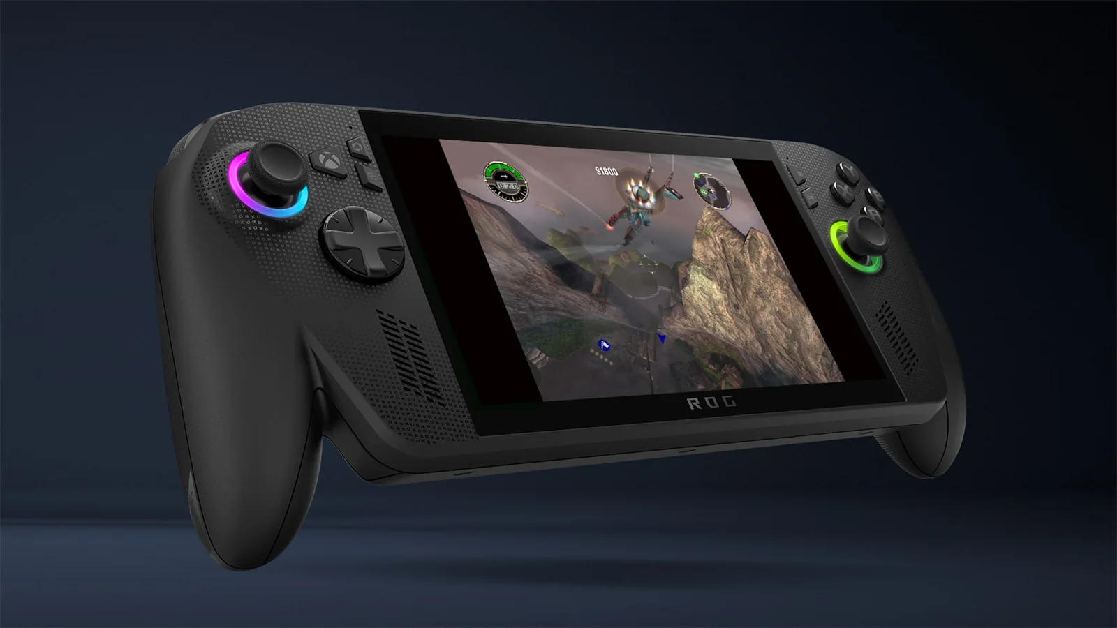 Official Microsoft promotional image of Crimson Skies: High Road to Revenge running on an ROG Xbox Ally handheld