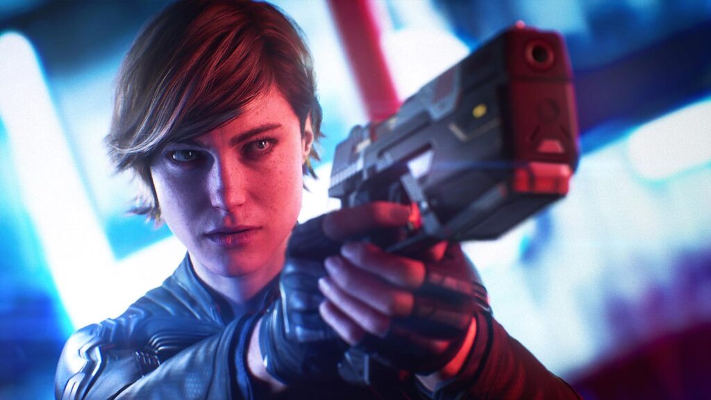 Canceled Perfect Dark Gameplay Footage Surfaces Online Official Perfect Dark hero artwork showing Joanna Dark in the reboot’s near-future setting