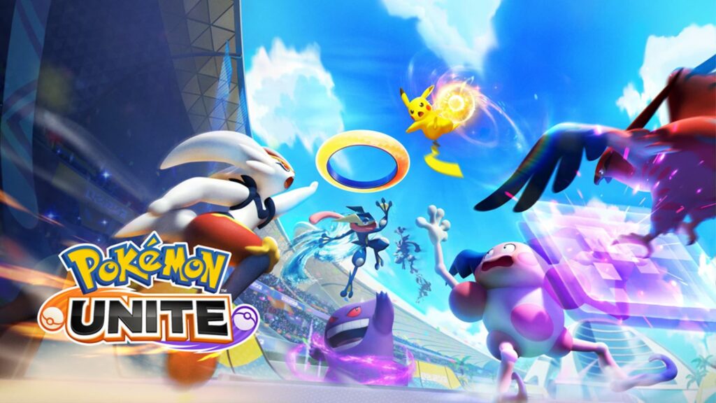 Pokémon UNITE Shutting Down March 23, 2027 on Switch and Mobile Official Pokémon UNITE promotional artwork featuring Cinderace, Greninja, Gengar and other Pokémon battling in a stadium