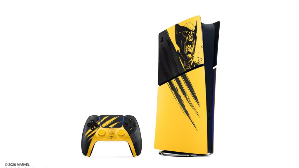 PS5 Slim Teardown Reveals New EDM-051 Motherboard Revision Official Marvel’s Wolverine Battle Yellow PS5 Slim console and DualSense promotional image