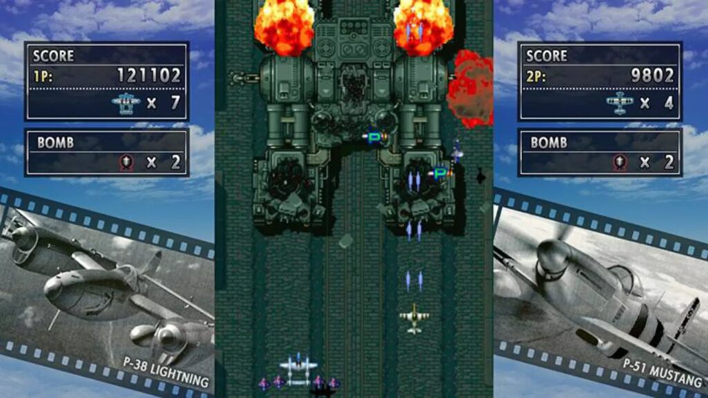 Psikyo Memories Launches February 18, 2027 Psikyo arcade shooter gameplay showing a vertical boss battle with aircraft and projectiles
