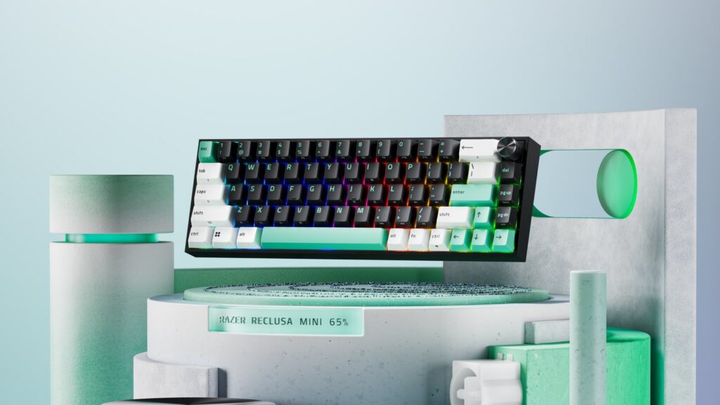 Razer Reclusa Mini 65% Launches With Magnetic Switches for $129.99 Official hero product image of the Razer Reclusa Mini 65% wireless magnetic gaming keyboard, showing its compact layout