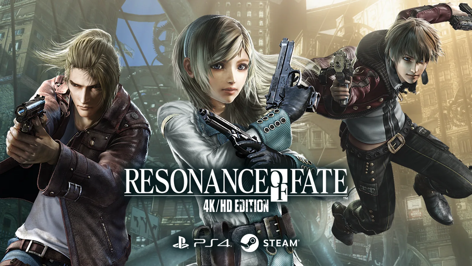 Official Resonance of Fate 4K/HD Edition wallpaper showing a detailed industrial interior with sunlight streaming