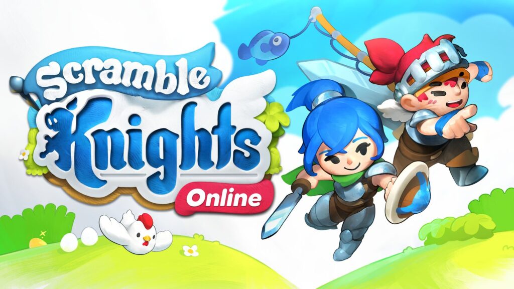 Scramble Knights Online Launches on Xbox Game Pass as MMO-Lite Official Scramble Knights Online key art featuring two cartoon-style knights, a chicken companion, and the game's title