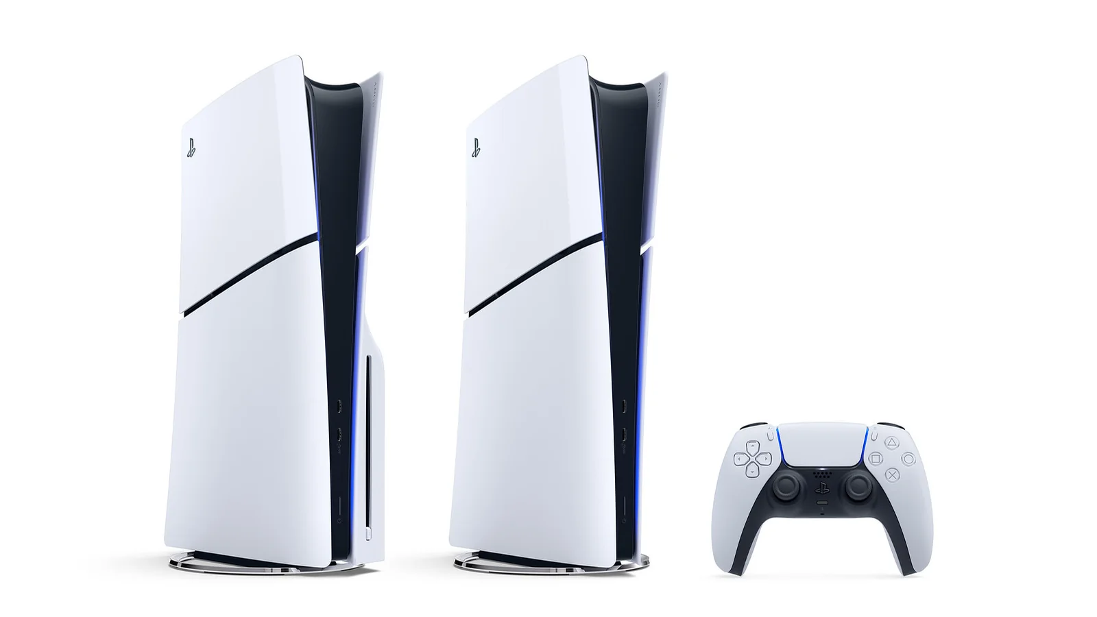 Official PlayStation image showing the PS5 with Ultra HD Blu-ray disc drive alongside the PS5 Digital Edition and