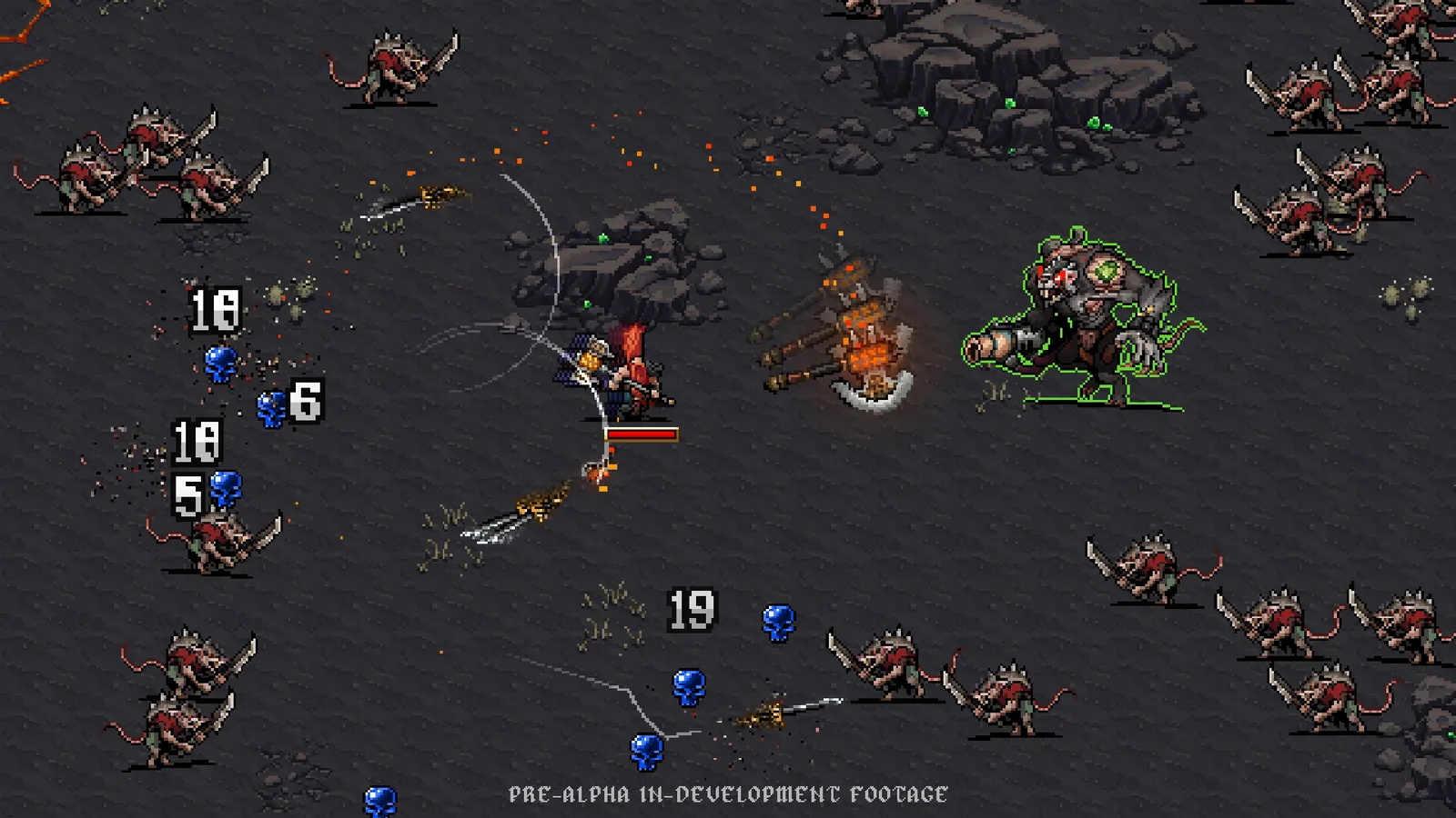 Official Warhammer Survivors gameplay screenshot showing another large-scale battle with characters and enemies filling