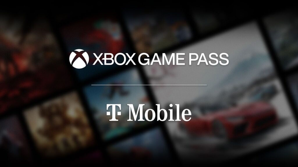 Xbox Game Pass Coming to T-Mobile Plans in November 2026 Official Xbox and T-Mobile partnership promotional hero artwork announcing Xbox Game Pass availability through T-Mix