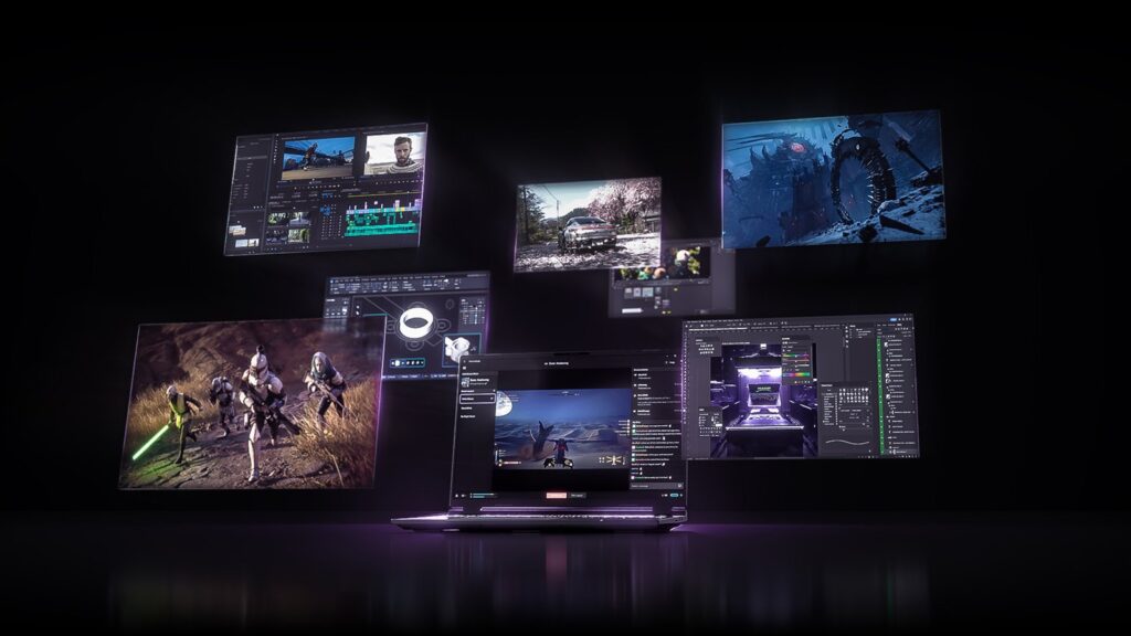 XMG PRO 18 Gaming Laptops Launch With RTX 5070-Class GPUs Official XMG promotional image emphasizing the PRO 18’s large 18-inch display with a colorful gaming-themed screen